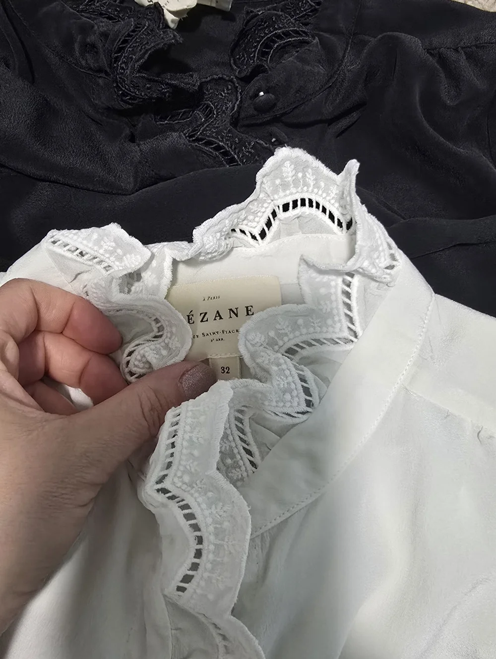 Set Of 2 Sezan Chlo Ruffle Black And Ivory Size 32 Or 00 - Picture 8 of 9